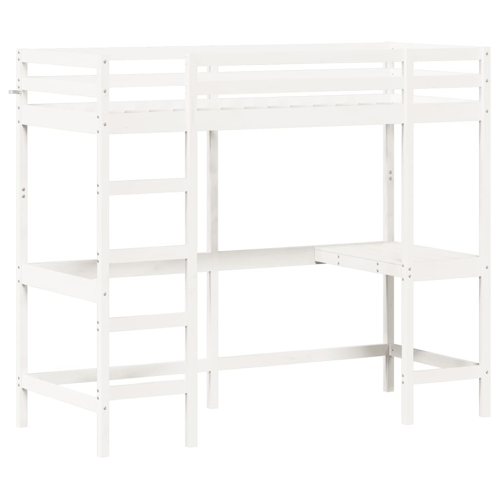 Loft Bed without Mattress White 80x200 cm Solid Wood Pine